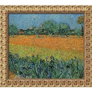  View of Arles with Irises by Vincent Van Gogh, Framed 