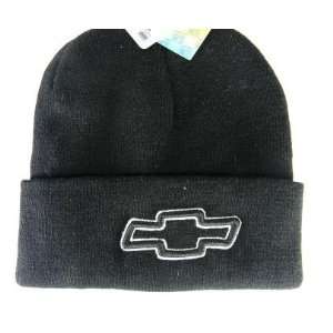  Chevrolet Black Cuffed Knit Beanie Hat 