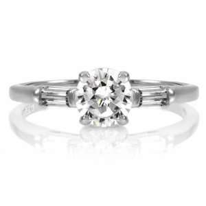  Kulas Round Cut 3 Stone Engagement Ring: Jewelry