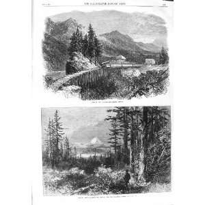 1866 Cascade Mountains Railway Oregon Mount Helens 