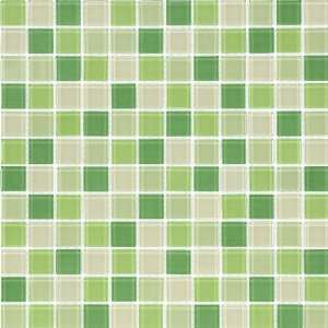   mm glass mosaic blend Green Summer   1 sheet is equal to 1 square foot