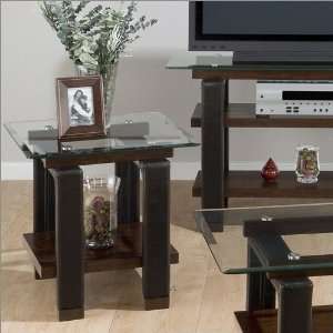    Glass End Table Jofran Fiona Glass Top End Table: Home & Kitchen