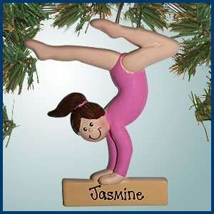   Balance Beam Pink Outfit   Brown Hair   Personalized with Perfect