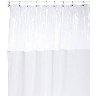 Ivory WINDOW vinyl CLEAR TOP SHOWER CURTAIN 72 x 84 NEW:  