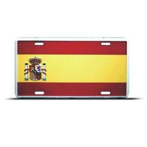    Spain Flag Espena Metal License Plate Wall Sign Tag Automotive