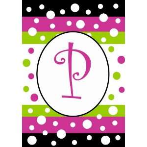 Small Polka Dot Party Monogram Flag Displays Letter P By Custom Decor 