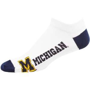   Michigan Wolverines White Logo & Name Ankle Socks 