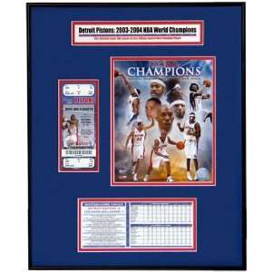  Detroit Pistons 2004 NBA Champions Ticket Frame Jr.   Team 