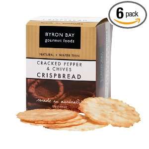 Byron Bay Gourmet Foods Pepper And Chives Wafer Crispbread, 2.64 Ounce 