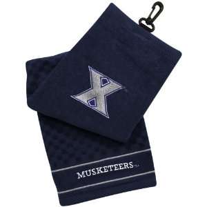 Xavier Musketeers Navy Blue Embroidered Team Logo Tri Fold Towel 