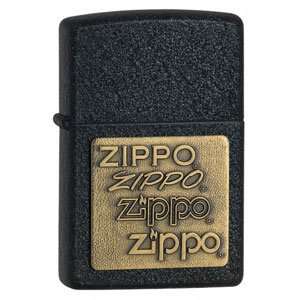  Black Crackle Zippo Brass Emblem