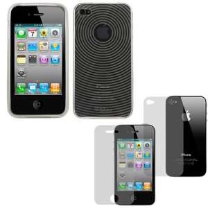 Durable Transparent Clear Circle Wave Soft Gel Skin Cover Case + Clear 