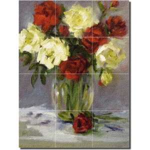 Roses are Red by Bette Jaedicke   Floral Flowers Glass Tile Wall Floor 
