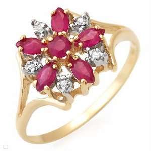   Genuine Diamonds & Rubies Ring   10ky Gold   Size 7: Everything Else