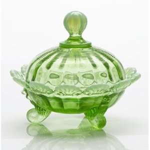 Mosser Glass Footed Fruit Bowl   Green Opal:  Kitchen 