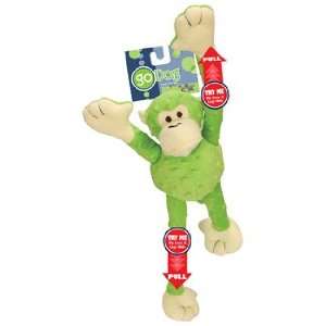  goDog Mr Monkey Dog Toy with Chew Guard, Large, Lime: Pet 