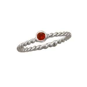  Stackable July Birthstone Ring Rhodium on Sterling Silver 