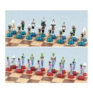  Alien And Human Chess Set, King3 1/4   Chess Chessmen 