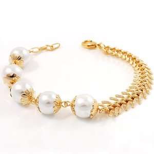 Virgin Gold Glass Pearl Bracelet