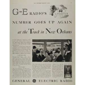 1932 Ad GE Radio Set Louisiana Jockey Club New Orleans   Original 