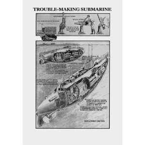 Trouble Making Submarine 24X36 Giclee Paper