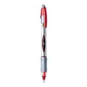  Roller Pen, Rubber Grip, .5mm, Silver Barrel/Red Ink 