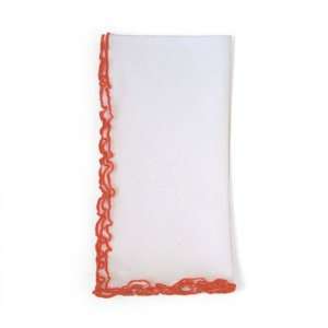  Linen Wave Napkin White / Orange