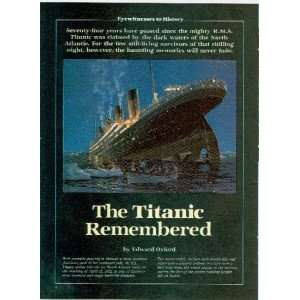  1986 Sinking of R M S Titanic Atlantic Ocean Icebergs 