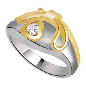  Real Diamond and 18k Gold Two tone Ring: Jewelry