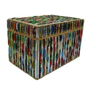   Jewelry Box Rainbow Colors, Shattered Glass Beads