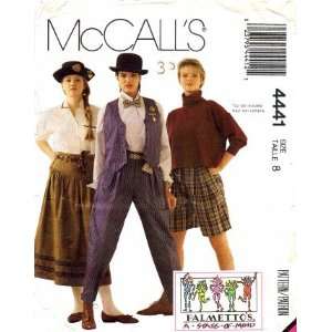  McCalls 4441 Sewing Pattern Palemttos Vest Skirt Pants 