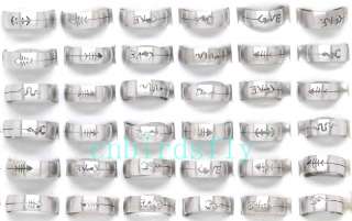   lots 100pcs beautiful stainless steel rings  jewelry bulk