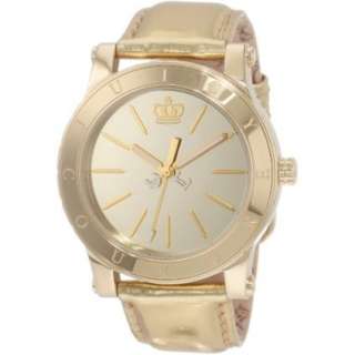 Juicy Couture Womens 1900835 HRH Gold Mirror Metallic Leather Strap 