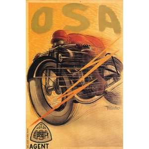  MOTOS OSA MOTORCYCLE SPEED VINTAGE POSTER CANVAS REPRO 