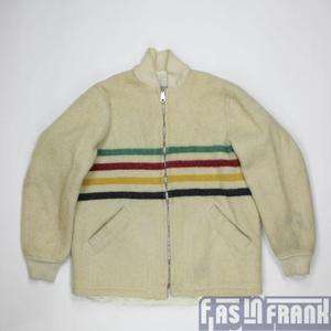 Vtg 70s Hudsons Bay Company Wool Blanket Jacket Coat  