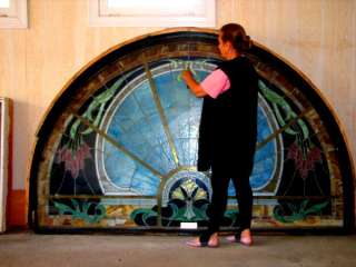   Arched Stained Glass Window (5 Feet By 8 Feet) AWESOME PIECE!  