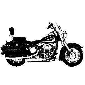  Harley motorcycle line art rubber stamp WM Arts, Crafts & Sewing
