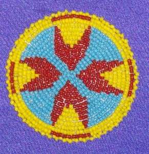inch Beaded Rosette Patch Indian Craft 2B  