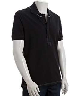 Alexander McQueen black cotton pique short sleeve polo shirt