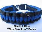 Police Thin Blue Line Paracord 550 Survival Bracelet