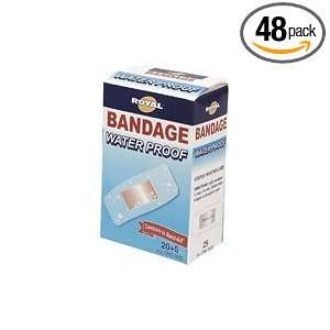  Royal Waterproof Adhesive Bandages   25 Count   Case of 48 