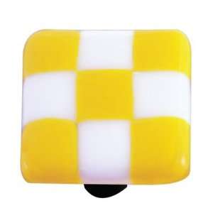  Lil Squares Cabinet Knob in Sunflower Yellow / White Post 