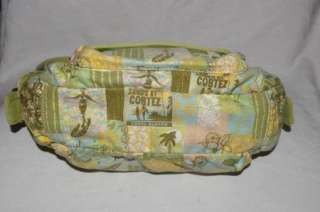 Fossil Light Green Cotton Print Hobo Handbag Purse  