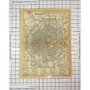    Antique Map Germany Street Plan Braunschweig: Home & Kitchen