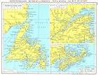    Newfoundland St Lawrence river Nova Scotia Bay Fundy,1971 map