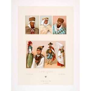  1888 Chromolithograph Algeria Jewish Costume Historical 