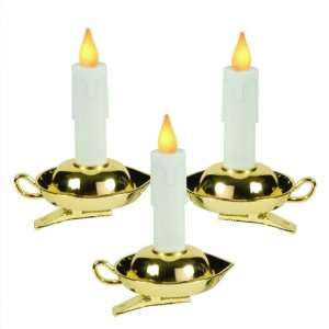LED   White Tree Clip Christmas Candle   Amber Flicker Flame   Battery 