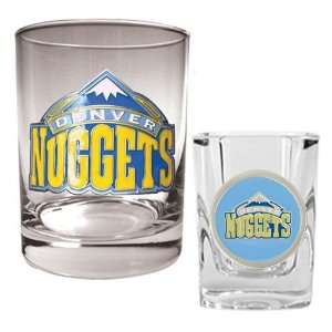 Denver Nuggets Rocks Glass & Shot Glass Set   Primary Logo