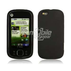 VMG Black Soft Rubber Silicone Gel Skin Case Cover for Motorola Cliq 