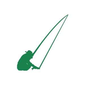    Fly Fishing GREEN Vinyl window decal sticker: Office Products